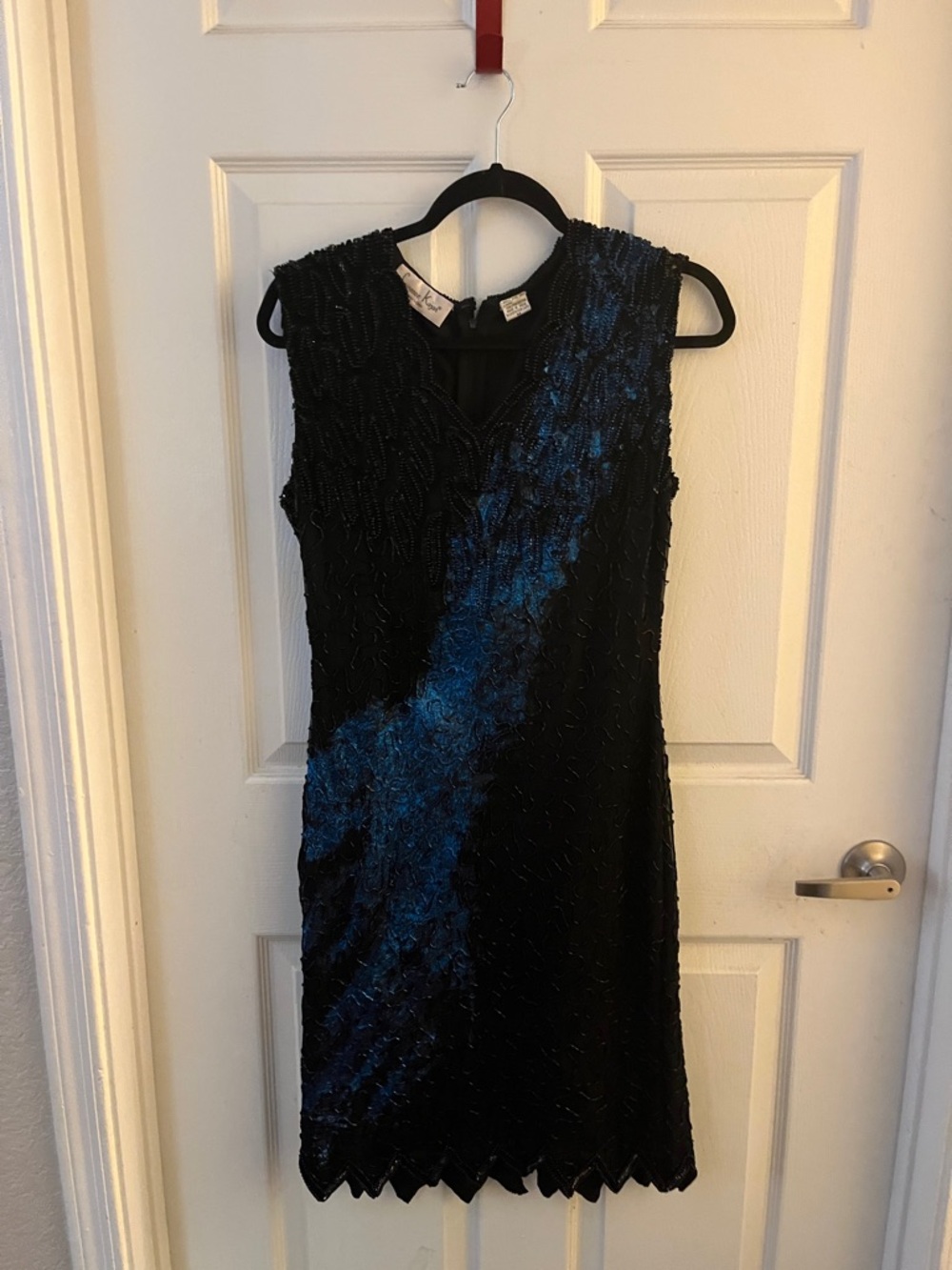 Laurence Kazar Black Sequin Fringe Cocktail Dress - Picture 8 of 14